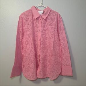 Susan Graver Pink Floral Men's Button Down Shirt
